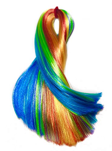 Rainbow Kiwi Nylon Doll Hair for rerooting Dolls and Wig Making, 1/2 Tress  -20gm, DIY/BJD/MLP/Barbie/Blythe/Monster High
