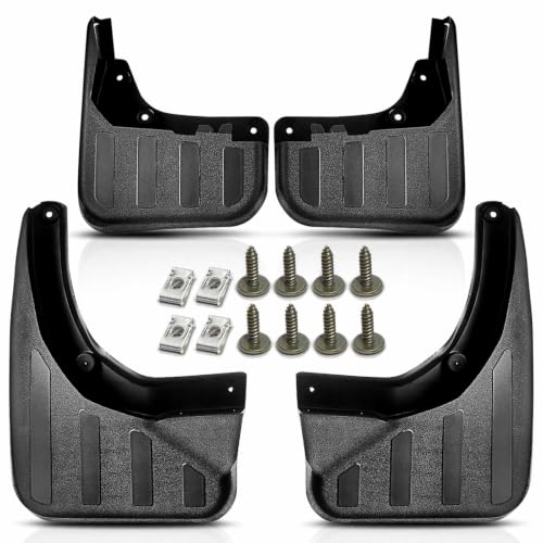 Image of A-Premium Mud Flaps Compatible with Mercedes-Benz GLK280 2009, GLK300 2010-2015, GLK350 2009-2015, No Drilling Required Mud Guards with Hardware Accessories, Set of 4 Front and Rear