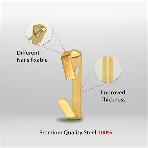 Picture Hanging Kit 184Pcs – Picture Hangers & Wall Hooks for Hanging – 20lb, 30lb, 50lb Wall Hangers with Metal Hooks and Nails for Drywall, Wood Walls & More(Gold) - Image 6