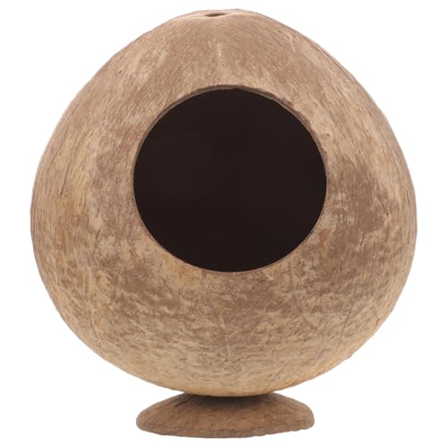 HOUDERCO Nido De Cáscara De Coco De Hámster Golosinas Juguete De Hámster Jaulas Pequeño Conejillo De Indias Estera Jaula De Pájaros Jerbo Reptil Conejo Escondite Cerdos Agua Cascara De Coco