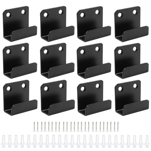 Image of Black Tile Display Wall Hanger, 6 Pack, 15mm Inner Width | Stainless Steel