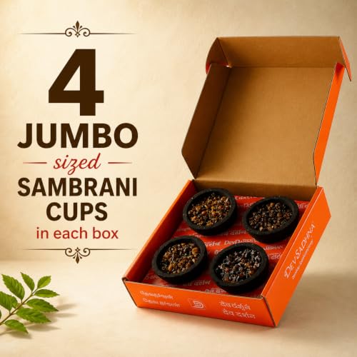 Image of Devdarshan Devsadhna Jumbo Sambrani Dhoop Cups | Pack of 2 (4 Cups Each)