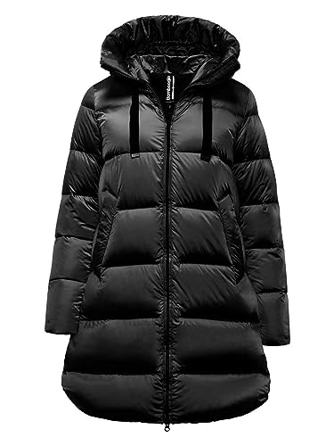 BOMBOOGIE Geneva Damen Daunenjacke lang DAMEN Black 6630 1, Schwarz