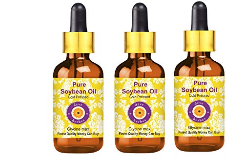 Huile de Soja pour massage et soin du corps, lot bien-être de 3 bouteilles de 100ml en verre