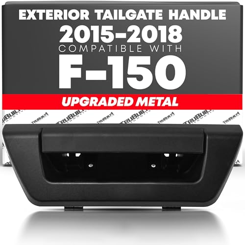 Image of T1A Tailgate Handle & Bezel Assembly, Upgraded Metal - Compatible with 2015-2017 Ford F-150 - Exterior Lift Gate Latch Set - Textured Black - No Camera, LED Hole - OEM FL3Z-9943400-JA, 97695