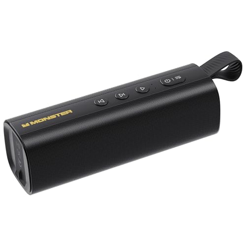 Monster S290 Bluetooth Speaker, Portable Bluetooth Speaker With 30W Loud Stereo Sound, Bluetooth 6.0, 15H Playtime, TWS Pairing, Support AUX/TF Card, IPX6 Waterproof Wireless Speaker for Home, Outdoor