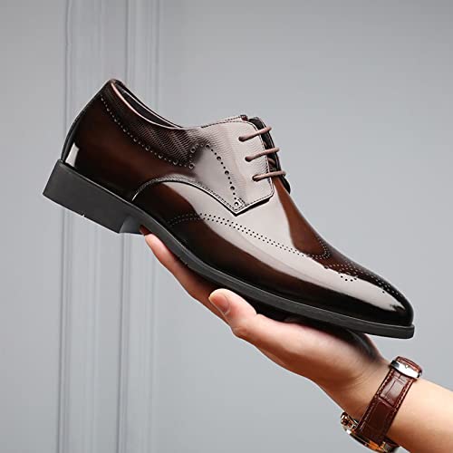 Mens Classic Business Formal Shoes Comfortable Low Heel Matte Leather Dress Shoes Non Slip Office Leather Shoe Elegant Dating Shoe with Durable Sole Arch Supprot Footwear4