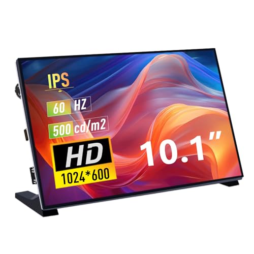 Image of GeeekPi 10.1 Inch LCD Screen for Raspberry Pi, 1024x600 IPS LCD Display, HDMI Portable Monitor for Raspberry Pi 5 /Pi 4B /3B+ /3B /B+ /Zero /400, Win11 /10 /8 /7, Free Driver (Non-Touch)