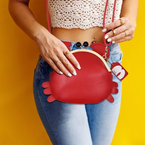 Fashion PU Crab Shaped Satchel Handbag,Novelty Animal Shaped Shoulder Bag,Cross Body Shoulder Bag for Women Girls4