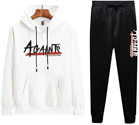 Men's Casual Sweatshirts Pullover Cotton Tracksuit Hoodies Two Piece +Pants Sport Autumn Winter Set