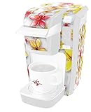 Decal Style Vinyl Skin compatible with Keurig K10 / K15 Mini Plus Coffee Makers Beach Flowers White...