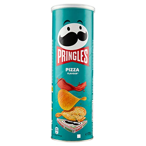 Pringles Pizza| Snack salato |Chips al gusto di pizza | A base di patate | Vegetariano | Perfette per l'aperitivo | Confezione singola da 175g