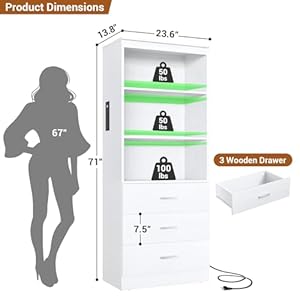 Aheaplus 23.6" Closet Drawers System, Wood Closet Organizer System with 3 Drawers, Modular Walk-in Closet Storage Unit, White (23.6" L x 13.8" W x 71" H) Aheaplus 236 Closet Drawers System Wood Closet Organizer System with 3 Drawers Modular Walk in Closet Storage Unit White 236 L x 138 W x 71 H
