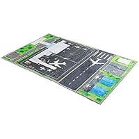 Rururug Kids Carpet Play mat, Airport runway plane Kids Rugs For Playroom & Kid Bedroom, Soft Foldable Room Decor rug 120x160(3ft11 x5ft3)