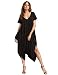 SheIn Women's Casual Loose V Neck Short Sleeve Harem Jumpsuit Medium Black