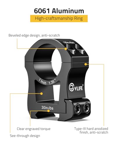 Image of CVLIFE Precision Scope Rings Mount - Compatible with Picatinny Rails and More - 2 Pieces