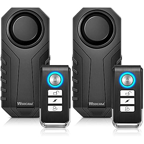WSDCAM Bike Alarm with Remote 2 Pack, 113dB Wireless Anti-Theft Vibration Motorcycle Bicycle Alarm Vehicle Security Alarm System (Black) Cover