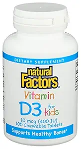 Natural Factors Children Chew Vitamin D3 400iu, 100 Count
