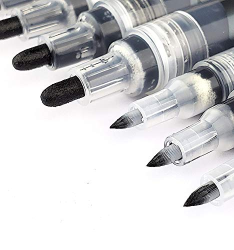 ArtShip Design 10 Black Acrylic Paint Pens, Double Pack of Both Extra Fine and Medium Tip Paint Markers, for Rock Painting, Mug, Ceramic, Glass, and Fabric Painting, Water Based Non-Toxic and No Odor