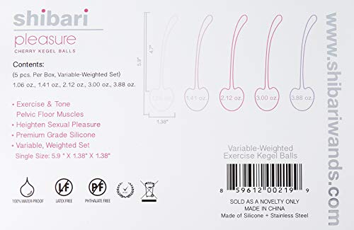 Shibari-Cherry-Kegel-Balls-5Piece-Variable-Weighted-Set-to-Exercise-Tone-Pelvic-Floor-Muscles-Made-with-Premium-Grade-Silicone