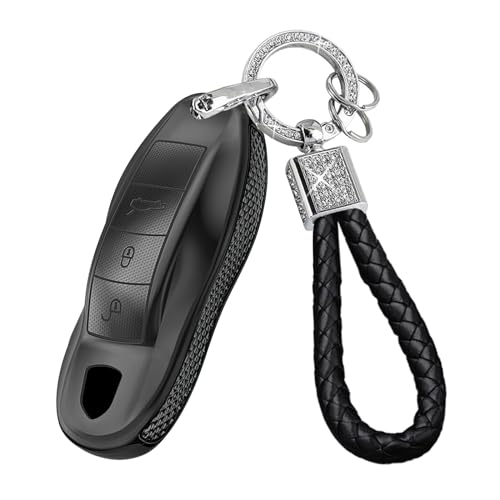 Coque de clé de voiture à 3 boutons pour Porsche Macan Cayenne Panamera boîtier noir