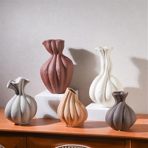 Petit vase en céramique gris pour meuble TV et compositions - 4
