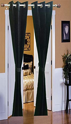 Click Fashion Curtains (Set of 2 Pcs) (5 Feet, Black)