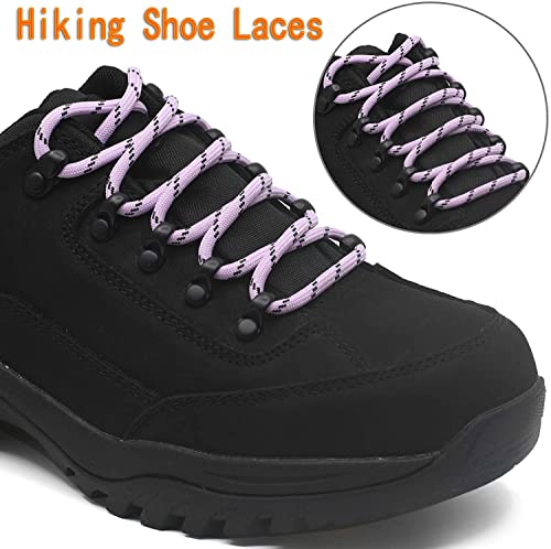 Image of Shoelaces for Hiking Shoes, Outdoor Walking Sneakers, Outdoor Hiking, Climbing, Basketball, Work Boot, Running, Sport Shoes (120 Cm /48 Inch, Purple Black)