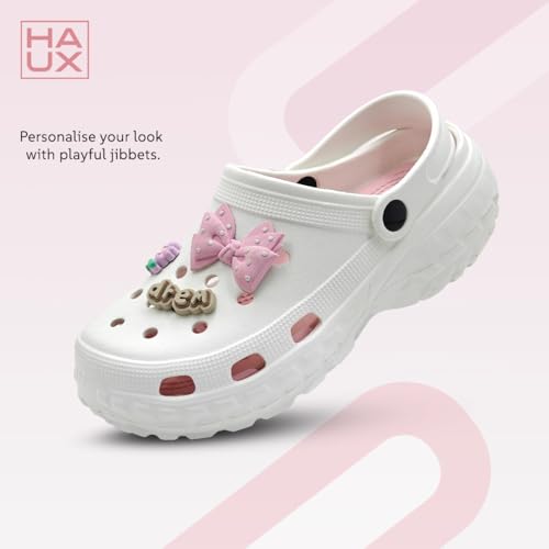 Image of HAUX Women's Classic Charms Clogs /Sandals with Adjustable Back Strap for Adult | Comfortable & Light Weight | Stylish & Anti-Skid | Everyday Use Clogs for Girls & Ladies