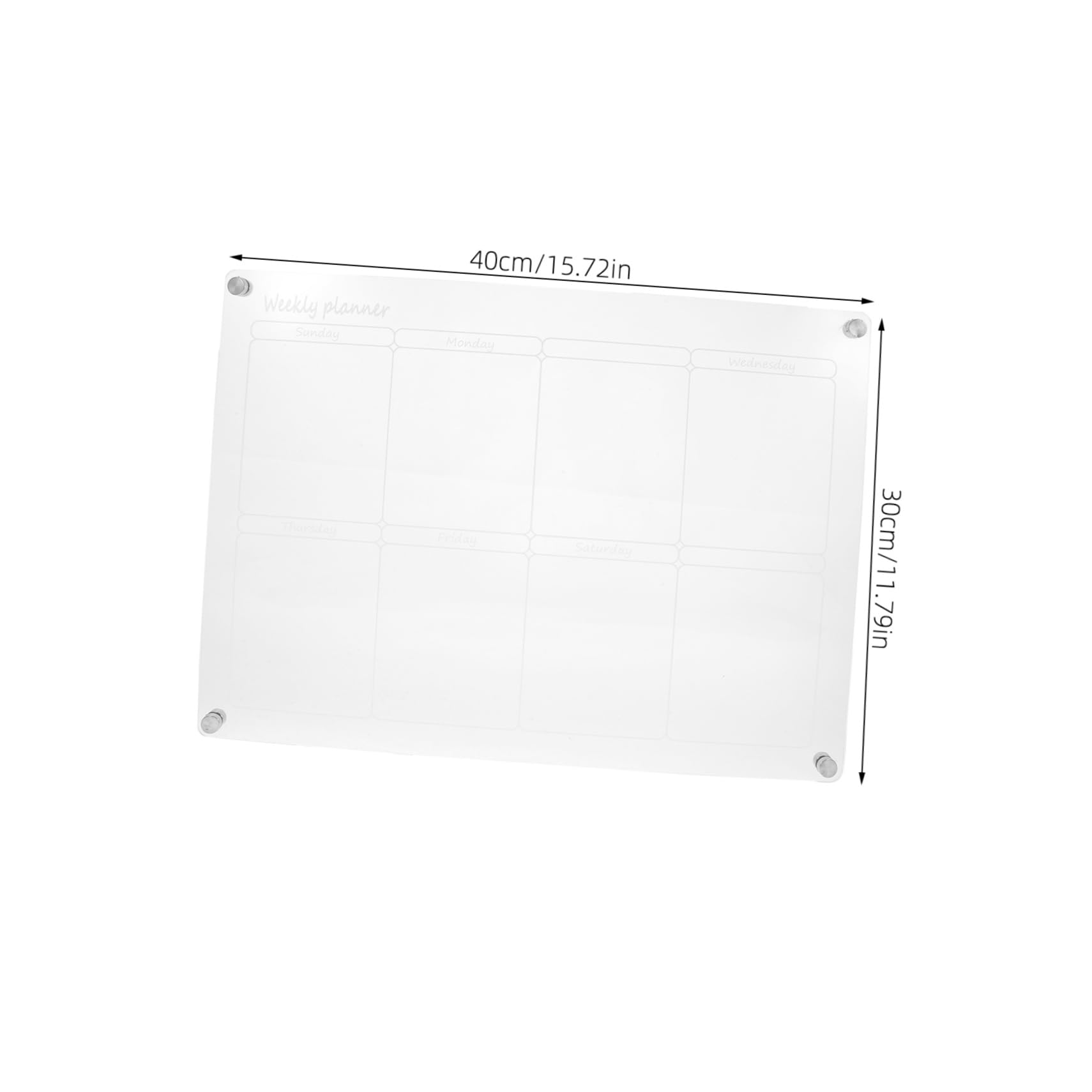 TEHAUX Calendario de Borrado Seco Transparente Magnético para Planificar Comidas Semanales el Refrigerador Pizarra para Organizar Cenas Mensuales