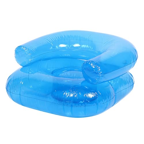 16 Inch Kids Inflatable Chairs Blow up Chairs Portable Waterproof PVC Blow Up Chair Novelty Blow up Couch Seat for Beach 90s Party Camping, Picnics Party Supplies (Blue)