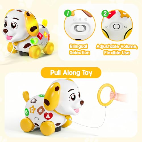 Image of Toys for 1 Year Old Girl Gifts, Musical Baby Toys 6-12-18 Months, Bilingual Learning Toy for 1 Year Old, 1st Birthday Girl Boy Gift Presents, Music Toddlers Puppy for Infants 7 8 9 Months