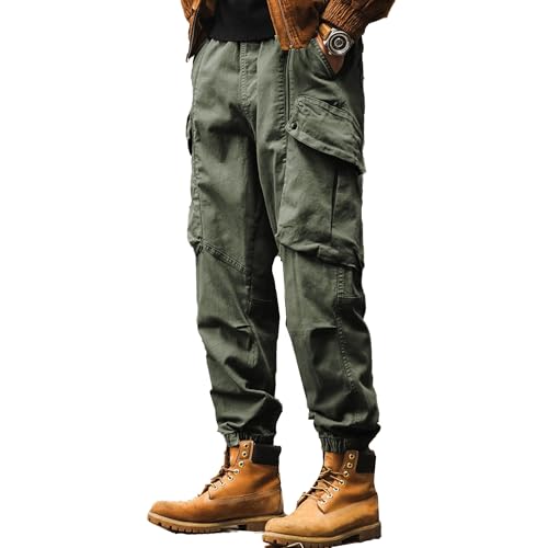 XYXIONGMAO Men's Black Streetwear Joggers Multi-Pocket Cargo Pants Loose Techwear Pleated Overalls Hip Hop Casual Sweatpants3