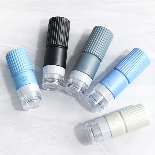 19 pack Travel Bottles for Toiletries,TSA Approved Silicone Travel Containers jar for Toiletries,Leak Proof 3oz Refillable Liqus Shampoo And Conditioner Travel Essentials toiletry (black)3