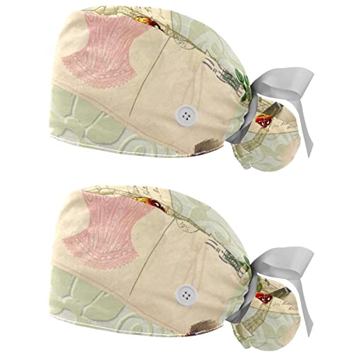 Chapeaux bouffants de travail JDEZ motif fleurs casquettes respirantes mixtes Paris