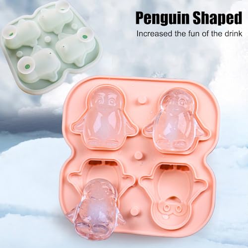 Molde para hielos figuras tiburón y pingüino silicona miniatura 6