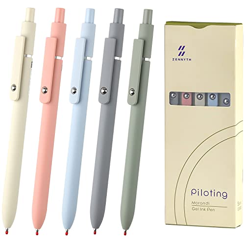 GALEPEE Stylo gel 5 Pièces Stylo à Encre Gel Rétractable Stylo Aesthetic 0,5 mm Stylos Pointe Fine Noire Écriture lisse Stylo à Encre à Séchage Rapide pour Ecole, Bureau, Maison