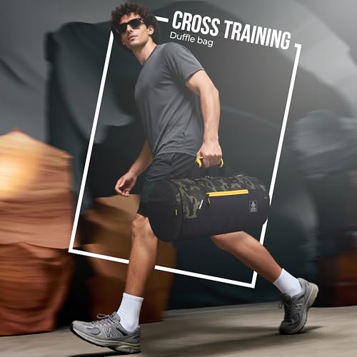 Image of Gear Cross Training 9 inch /29L Large Water Resistant Duffle Bag | Travel Bag | Gym Bag for Men & Women (Khaki Camo)