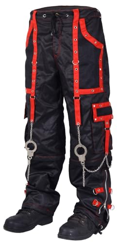 Prime Quality Gothic Men's Bondage Gothic Cyber Pant Chain Techno Rock Punk Shorts Trouser Pants/USA3