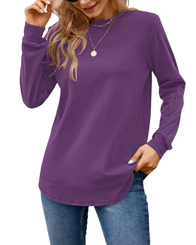Image of MOLERANI Sweatshirts for Women Casual Long Sleeve Crewneck Shirt Tunic Tops | Pullovers, Soft Lightweight Warm Fabric, Loose Fit, Fall Winter Trendy Clothes, Daily Wear, Workout, Outdoor Outfits