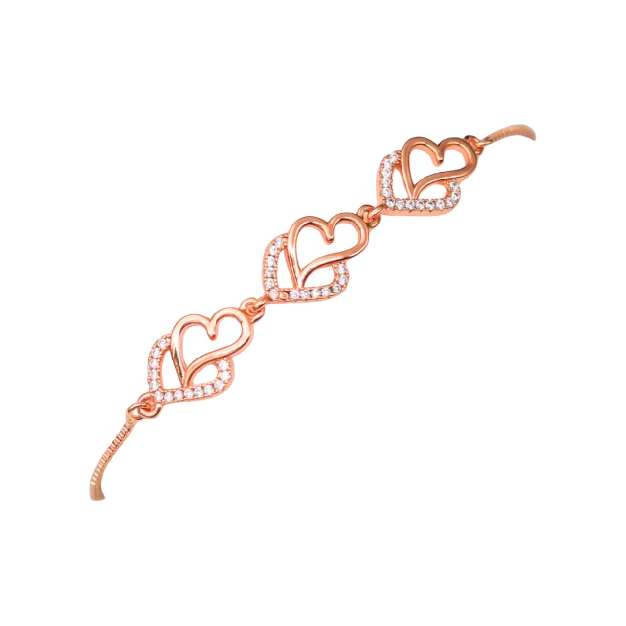 Nilus Collection Rose Gold Plated American Diamond Adjustable Bracelet, Stylish Fashion Jewellery Gift for Girls & Women (Design 5) (B0D92GZZ4C) Amazon Price History, Amazon Price Tracker