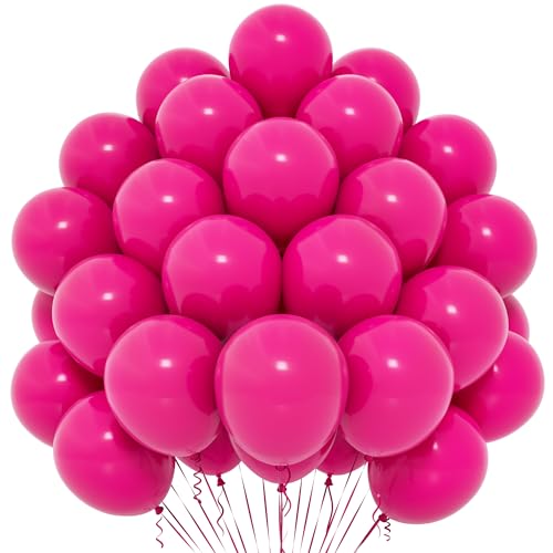 Balões rosa, 50 peças 12 polegadas balões rosa intenso, balão rosa escuro mate para mulheres, meninas meninos para festa de aniversário com tema rosa graduação Baby Shower casamento princesa decoração