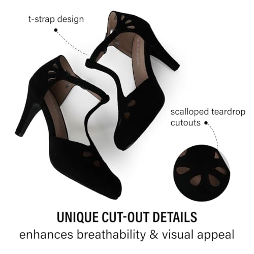 J. Adams Pepper Mary Janes - Vintage Cutout Low Kitten Heels Retro T Strap Pumps4