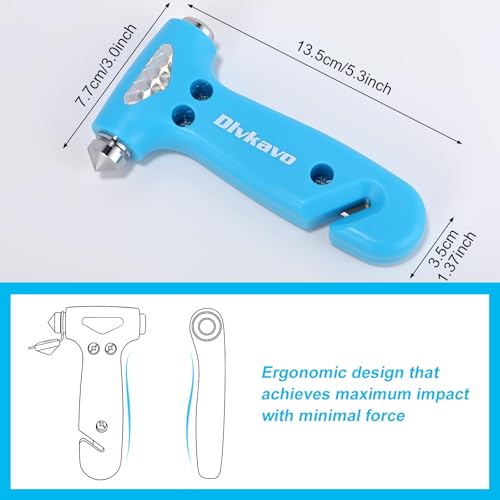 Image of Window Breaker, 3-in-1 Emergency Escape Tool with Car Safety Hammer and Seat Belt Cutter, Safety Emergency Car Escape Tool Gift for Women (Pink and Blue)