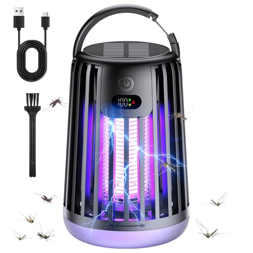 Lámpara de Asesino de Mosquito, Lámpara Antimosquitos Eléctrico con LED Lámpara de Camping, Lampara Mosquitos Electrico con 3 Niveles de Brillo, IP66 Impermeable, Recargable por USB