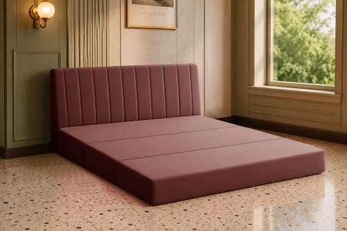 Image of Los Angeles Modern Velvet 3-Seater Sofa Cum Bed, Multipurpose Convertible Sleeper Couch Sofa for Living Room, Bedroom & Office- Brown Color