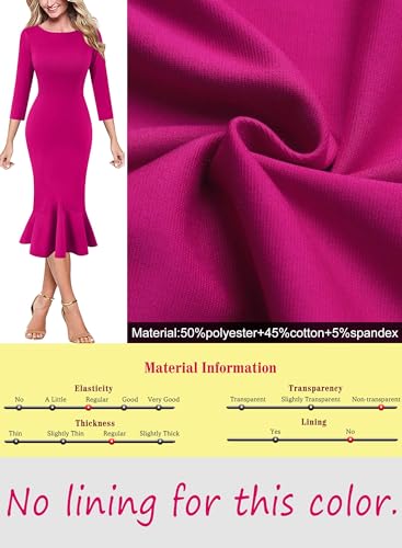 Image of VFSHOW Womens Vintage Elegant Cocktail Party Bodycon Pencil Mermaid Midi Mid-Calf Dress