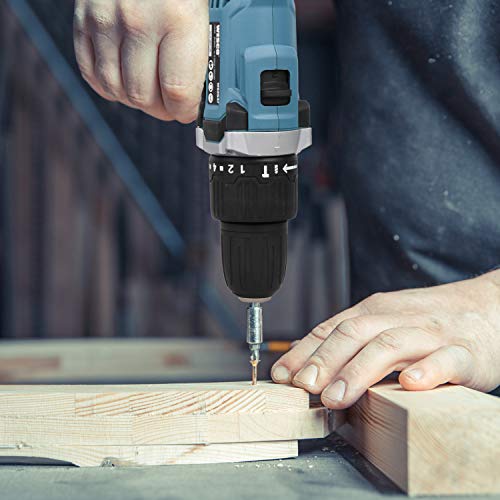 WESCO Akkuschrauber Akkubohrer 12V Akku Bohrer Schrauber Bohrschrauber Schlagbohrschrauber Drill Driver Set Drehmoment-Aufsatz 23 Bits Bohrer 25Nm Max Drehmoment Drehmomentstufen 21+1+1 Akku Ladegerät – Bild 8