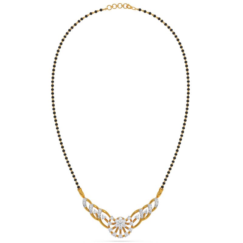 Image of KISNA JEWELS 14KT|18KT BIS Hallmark Pure Gold and Diamond Mangalsutra For Women