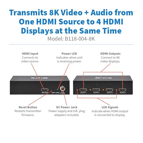 Tripp Lite Splitter HDMI 4 Puertos 8K@60Hz miniatura 2